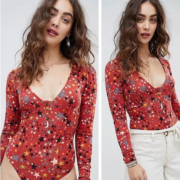 Free People Girls Like Us Star Bodysuit Nwt - Picture 12 of 12